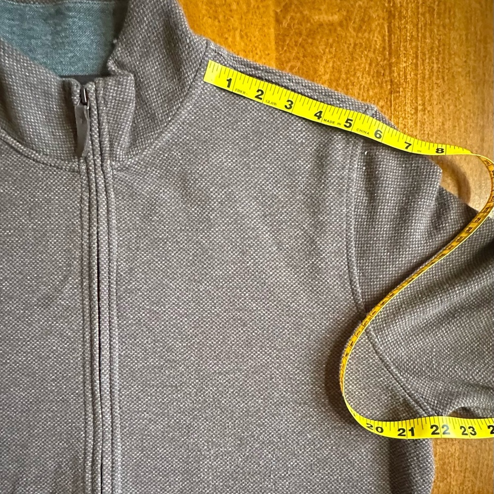 Tasso Elba•full-zip sweater•men’s large•cotton blend•pockets•relaxed fit•brown - Picture 9 of 15